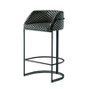 Modern Design Hotel Casual Cafe Bar Counter High Stool Black Metal Leg Decor Fabric Front Desk Chair bar Chair