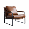 Modern Simple Leather Steel Frame Leisure Living Room Hotel Guest Room Furniture Hotel Armchair
