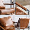 Modern Simple Leather Steel Frame Leisure Living Room Hotel Guest Room Furniture Hotel Armchair