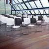 Modern Office Furniture Metal Stackable Armless Visitor Conference Chair Plastic Dining Chair