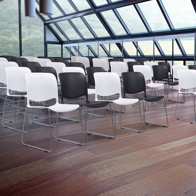 Modern Office Furniture Metal Stackable Armless Visitor Conference Chair Plastic Dining Chair