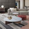 Modern Luxury Coffee Table Round Circular Combination Living Room Furniture Stainless Steel Concrete Marble Corner Table