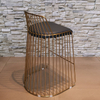 Light Luxury Solid Stainless Steel Leather Hotel Front Desk Chair Bar Chair