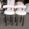 Chinese Manufacturer Bar Chair Stainless Steel Teddy Velvet Backrest Modern Design Minimalist High Chair Bistro Chair