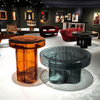 Modern Coffee Table Set Luxury Hotel Apartment Showroom Furniture Side Table Round Design Glass Tea Table for Living Room