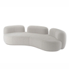 Factory Direct Supply High Quality Living Room Nordic Moon Curved Designer Three Seat Couch Apartment Cashew Velvet Fabric Sofa
