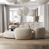 Factory Direct Supply High Quality Living Room Nordic Moon Curved Designer Three Seat Couch Apartment Cashew Velvet Fabric Sofa