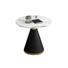 Modern Luxury Marble Rock Board Dining Table with Gold Metal Base for Restaurant Round Dining Table Furniture