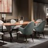 Modern Simple Light Luxury Wood Velvet Dining Chair Home Restaurant Furniture Casual Back Chair Western Restaurant Chair
