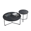 Round Marble Coffee Table for Small Spaces Living Room Modern Metal Side Tables With Steel Legs