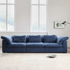 Minimalist Linen Fabric Straight Two Three Seater Velvet Sectional Sofa Set Combination Living Room Down Filled Couch Cloud Sofa