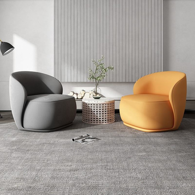 Canap&eacute; simple de luxe l&eacute;ger, chaise simple de salon d'h&ocirc;tel, chambre &agrave; coucher, fauteuil de salon en tissu velours de styliste moderne