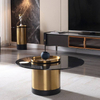 Modern Light Luxury Coffee Table Luxury Living Room Furniture Round Table Glass Top Set Coffee Table