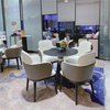 Modern Commercial Armchair Solid Wood Dining Room Table and Chair With Pu Leather Restaurant Chair Cafe Chair