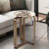 Modern Luxury Gold Stainless Steel Round Coffee Table with Marble Top Set for Home and Hotel Living Room Dining Use