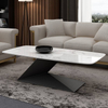 European Modern Living Room Furniture Tea Table Stainless Steel Marble Center Coffee Table