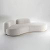 Italian Modern Luxury Sofa Nordic Simple Style Living Room Furniture Hotel Beauty Salon Leisure Curve Teddy Velvet Couch