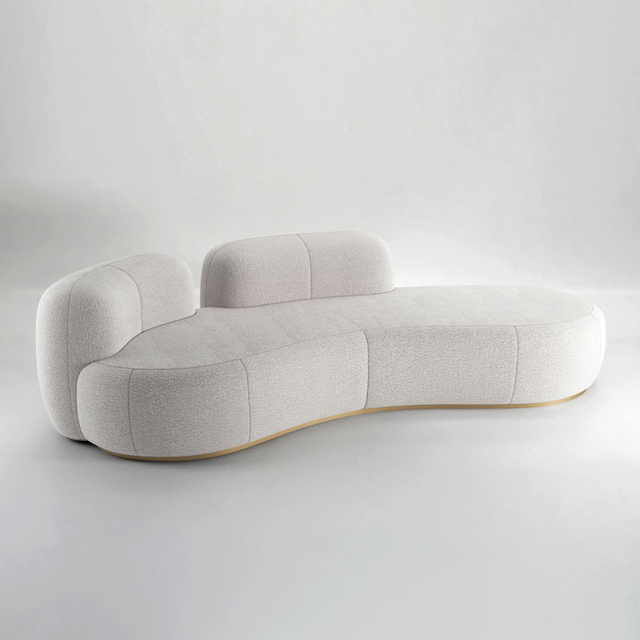 Italian Modern Luxury Sofa Nordic Simple Style Living Room Furniture Hotel Beauty Salon Leisure Curve Teddy Velvet Couch