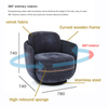 Modern Design Swivel Single Sofa Accent Armchair Comfortable Tufted Velvet Revolving Lounge Chair for Home Office Leisure Living
