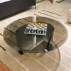 Luxury Design Coffee Table Villa Living Room Furniture Stainless Steel Tempered Glass Center Table Circular Coffee Table