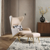 Nordic Luxury High Back Steel Lounge Chair Simple Modern Design Single Sofa for Villa Home Living Room Luxury Hotels Use