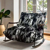 Modern Design Single Person Leisure Lounge Rocking Chair Villa Living Room Furniture Balcony Ink Wash Fabric Lazy Sofa