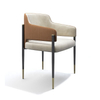 Design Modern Dining Tables and Chairs Metal Frames Striped Embroidered Leather Hotel Cafe Restaurant Chair
