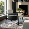 Italian Style Armchair with Solid Wood Frame Leisure Chair with Velvet Fabric Lounge Chair for Hotel Living Rooms