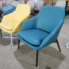 Modern Simple Armchair PU Leather Iron Frame for Living Room Nordic Style Leisure Chair