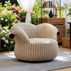 Modern Creative Design Single Sofa Rotating Swivel Armchair Linen Velvet Customizable Living Room Hotel Leisure Chair Armchair