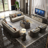 Luxury Furniture Corner Couch One Two Three Sofa Italian Modern Villa Living Room Leather Sofa Set