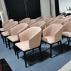 Italian Style Modern Furniture High Quality OEM Restaurant Chair Solid Wood Leg Checked Leather Hotel Dining Room Chair
