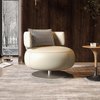 Nordic Rotating Armchair Modern Simple Living Room Bedroom Leisure Creative LEATHER Single Sofa for Home Hotel Accent Chair