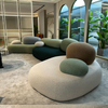 Modern Cobblestone Stone Nature Design Couch Velvet Fabric Sofa Set Modular Sectional Pebble rubble Furniture Hotel Lobby Sofa