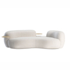 Modern Light Nordic Style Three-person Sofa Curved Velvet Couch Commercial Hotel Furniture and Living Room Sofa Set