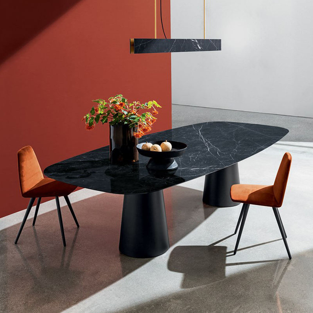 Modern Luxury Stainless Steel Dining Table Rectangular Marble Coffee Table Dining Room Furniture