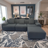 Modern Velvet Fabric L-Shape Modular Compressed Sectional Sofa Lounge Corner Couch with Sponge Filling for Apartment Hotel Use