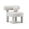 Modern Simple Creative Style Velvet White Armchair Apartment Hotel Living Room Unique Design Lounge Leisure Chair