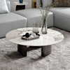 Luxury Design Coffee Table Set Modern Living Room Furniture Circular Marble Stainless Steel Side Tea Table