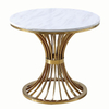 Round Marble Slab Table Top Gold Stainless Steel Base Conference Table Cafe Restaurant Used Marble Top Dining Table