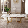Luxury Dining Room Table Stainless Steel Modern Nordic Furniture Marble Top Dining Table Set