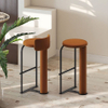 Modern Luxury Home Bar Chair with Stainless Steel Frame and Chenille Fabric No Swivel High Bar Stool for Hotels Cafes Shops