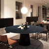 Luxury Italian Furniture Set Solid Wood Base for Marble Countertops Modern Dining Tables