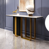 Luxury Style Living Room Furniture Corner Table Hallway Stainless Steel Marble Console Table