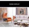 Modern Luxury Living Room Lounger Leather Stainless Steel Single Sofa Chair Leisure Chair Recliner High Back Accent Chairs