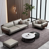 Foshan Factory Modern Living Room Sofa Pu Leather OEM Customized Metal Leg 1+1+3 Apartment Home Office Sofa Set