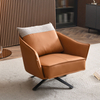 Modern Living Room Furniture Single Person Leisure Lounge Chair Revolving Leather Accent Sofa Chair