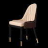 Modern Style Solid Wood Foot Chair Leather Restaurant Chair