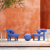 Modern Design Single Armchair Blue Velvet Fabric Hotel Villa Living Room Furniture Leisure Chair