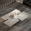Minimalist Living Room Furniture Creative Stainless Steel square Marble Coffee Table
